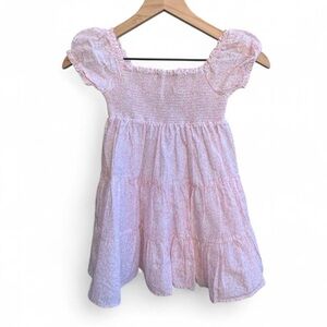 Joie Girls Pink Floral Dress Size 4 Puff Sleeve Easter Cottagecore